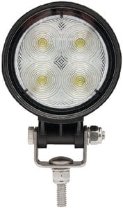 Seachoice 51601 LED Flood Beam Round Work Light: 12/24V: Black Housing: 4 LEDs