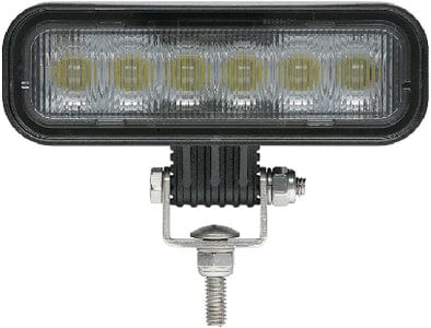 Seachoice 51641 LED Flood Beam Rectangular Work Light: 12/24V: Black Housing: 6 LEDs