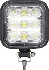 Seachoice 51661 LED Flood Beam Square/Wide Angle Work Light: 12/24V: Black Housing: 9 LEDs