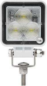 Seachoice 53018 LED Flood Beam Square/Compact Work Light: 12/24V: White Housing: 3 LEDs