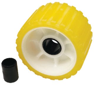Seachoice Non-Marking TP Yellow Rubber Ribbed Roller 5" D x 3" W With 1-1/8" ID Hole