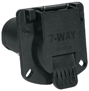 7-Way Round RV Style Trailer Connector<BR>Car Side with Sealed Door