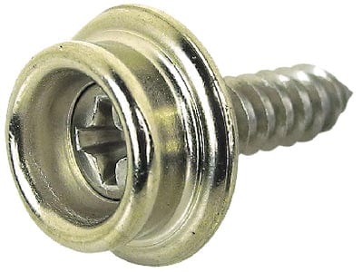 Seachoice Stainless Steel Button Stud With Tapping Screw<BR>#8 x 3/8": Qty. 40