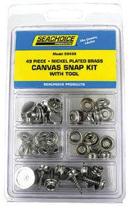 Seachoice 59439 Nickel Plated Brass Canvas Snap Kit With Tool - 48 Piece