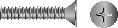 Seachoice Stainless Steel Phillips Machine Screw - Flat Head: 6-32 x 1"