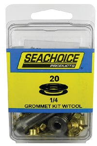 Seachoice 59996 Grommet Kit With Tool<BR>20 Sets - 1/4" Grommets