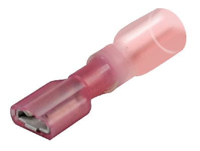 Seachoice 60271 3-to-1 Heat Shrink Insulated Quick Disconnect: 22-18 Ga.: 0.250" Female: Red: 25-Pack