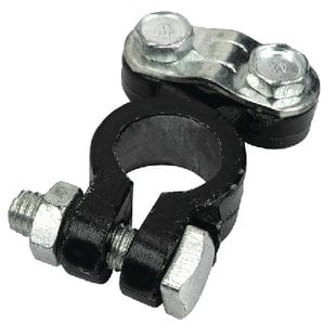 Clamp style coated battery terminal: Black