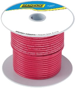 Seachoice 63038 Tinned Copper Marine Wire: 4 AWG: Red: 100'