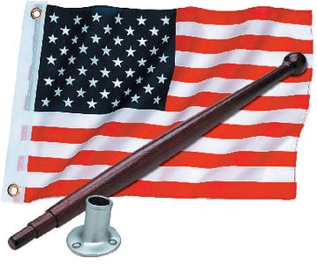 Seachoice 78191 Marine U.S. 12" x 18" Flag Kit With 18" Pole and 3/4" Socket