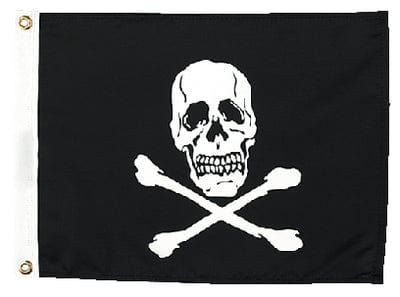 Seachoice 78251 12" x 18" Nylon Print Dyed Jolly Roger Flag