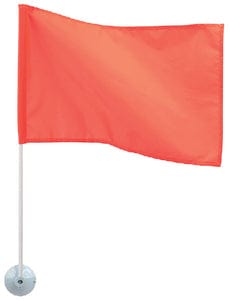 Seachoice 12" x 18" Orange Nylon Ski Flag on 24" Plastic Pole With Suction Cups