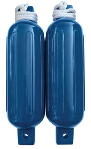 Seachoice 79253 Twin Eye Ribbed Fender Kit (Includes 2 5.5" x 20" Blue Fenders and 2 Matching 3/8 x 5' Fender Lines)
