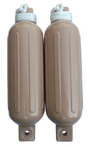 Seachoice 79254 Twin Eye Ribbed Fender Kit (Includes 2 5.5" x 20" Tan Fenders and 2 Matching 3/8 x 5' Fender Lines)