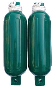 Seachoice 79257 Twin Eye Ribbed Fender Kit (Includes 2 5.5" x 20" Green Fenders and 2 Matching 3/8 x 5' Fender Lines)