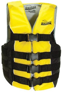 Seachoice Deluxe 4-Belt Ski Vest - Yellow/Black: Sm/Md