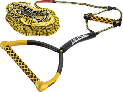 Seachoice 86801 5-Section Wakeboard Rope: 75': 15" Handle with Textured EVA Grip and 6" Trick Handle