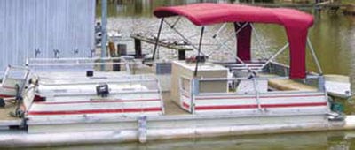 48" High 4 Bow Square Tube Buggy Style Pontoon UPS-Able Bimini Top: Linen Sunbrella Fabric Only