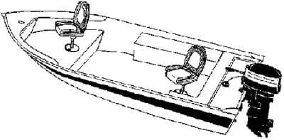 Carver 71114F10 V-Hull Fishing Boat Wide Series w/Motor Hood: 14'6": Slate Gray