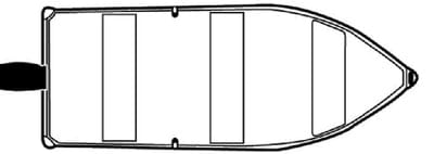 Carver 79001 Flex-Fit Poly-Flex Boat Cover For 14' to 16' V-Hull Fishing/Jon Boat/Drift Boat/V-Hull Narrow Bass Boats