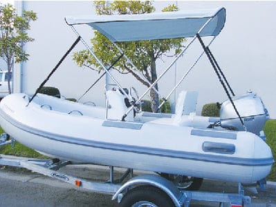 Carver V4257UB 42" High 2 Bow Complete Ready to Assemble Bimini Top w/Boot: White Vinyl