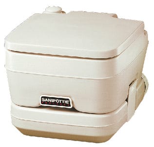 Dometic 2.5 Gallon SaniPottie 964MSD Portable Toilet With Mounting Brackets and 1.5" MSD Fittings