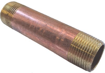 CB Supplies BN12X4 Red Brass Nipple: 1/2" Pipe x 4"