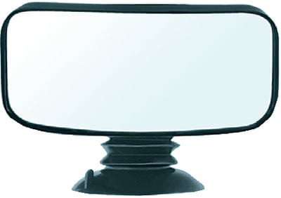 CIPA Fully Adjustable 4" x 8" Convex Suction Cup Mirror - Black