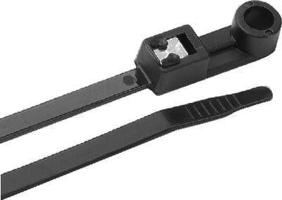 Ancor Mounting Self Cutting Cable Ties: 8" UV Black: 50/pk