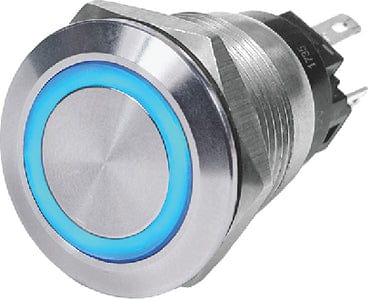 Blue Sea 4160 Push Button LED Ring Switch: Blue: Off-On