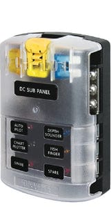 Blue Sea Systems 5025 ST Blade Common Source ATO/ATC Fuse Block w/Negative Bus - 6 Circuits with Cover