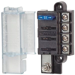 Blue Sea Systems ST Blade Compact Fuse Block - Common Source: 4 Circuits
