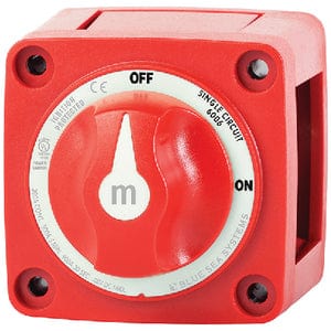 Blue Sea 6006 Battery Switch Mini On/Off w/Knob: Red