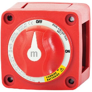 Blue Sea 6011200 M Series Dual Circuit Plus On-Off-Both Battery Switch: Black