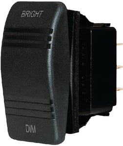 Contura Rocker Switch: Mom On/Off/Mom On: Black