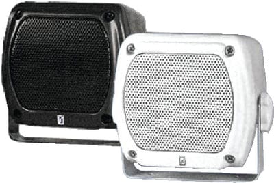 Poly-Planar MA840B Waterproof Sub Compact Box Speakers 4-3/16" x 4-1/16": Black: 1 pr.