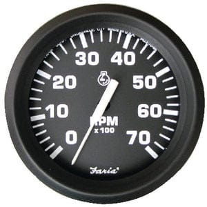 Faria 12819 Euro Black 2" Cylinder Head Temperature Gauge With Sender (60-220F)