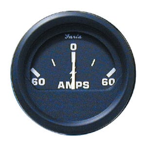 Faria 12822 Euro Black 2" Ammeter Gauge (60-0-60)