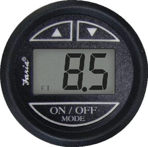 Faria Digital Depth Sounder: Euro Black w/Transom Transducer