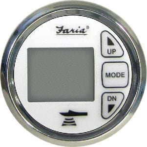 Faria In-Dash Dual Temperature Digital Depth Sounder With Transom Mounted Transducer and Temperature Sender - Chesapeake SS