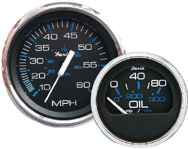 Faria Chesapeake SS Black 4" Gauge - 6000 RPM Tachometer  (Gas) (Inboard & IO)