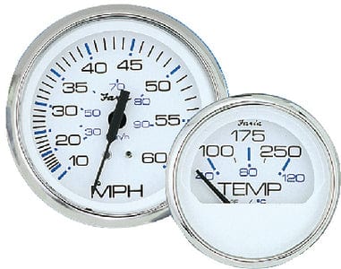 Faria Chesapeake SS White 4" Gauge - Tachometer: 6000 gas inboard & I/O engines