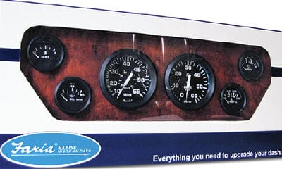 Faria Euro Series Gauges - Boxed Inboard 6 Gauge Set: Black