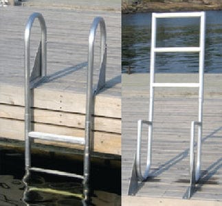 Dock Edge Welded Aluminum Flip Up Dock Ladder