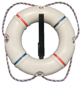 Dock Edge Recreational Decorative Ring Buoy 19" White With Red/White/Blue Rope