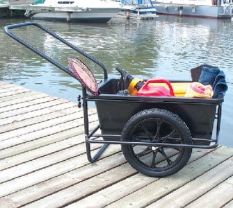 Dock Edge 90600F Powder Coated Steel Frame iCart Dock Cart With Removable Poly Bucket & Pneumatic Tires