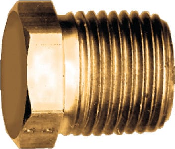 Fairview 121A Brass Hex Head Pipe Plug: 1/8" NPT: CORED