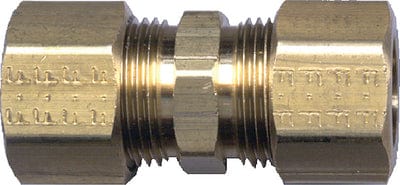 Fairview 626 Brass Flare Union Coupling W/Nut & Sleeve: 3/8" Tube OD.