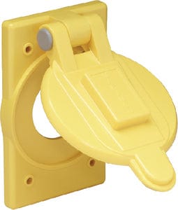 Marinco 7420CR Yellow Polycarbonate Weatherproof Cover Fits 15A: 20A & 30A Single Receptacles