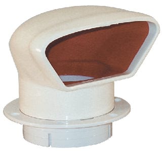 Marinco Snap-In Deluxe Low Profile PVC Cowl Vent: White With Bright Red Interior (Includes White Snap-In Deck Plate and Cover)